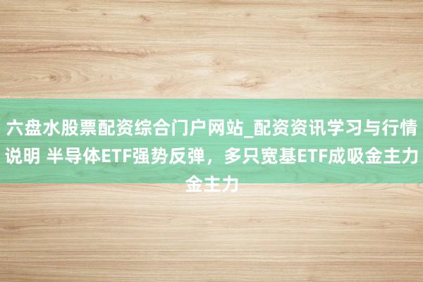 六盘水股票配资综合门户网站_配资资讯学习与行情说明 半导体ETF强势反弹，多只宽基ETF成吸金主力